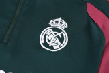 2026-27 Kids Real Madrid Sark Green Half Pull Training suit
