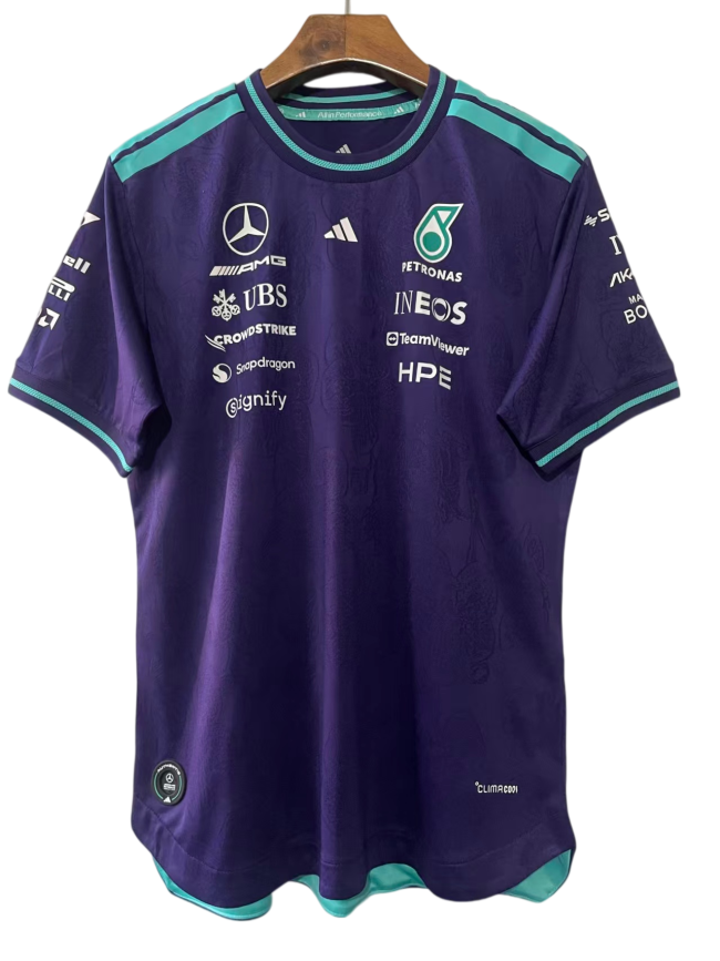 2026 F1 Mercedes Purple T-Shirts Racing Suit (圆领)