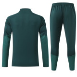 2026-27 Kids Real Madrid Sark Green Half Pull Training suit