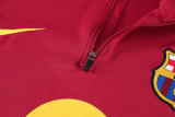 2026-27 Mens Barcelona Maroon Half Pull Training Suit (半拉链)