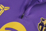 2026-27 Kids Barcelona Purple Half Pull Training Suit
