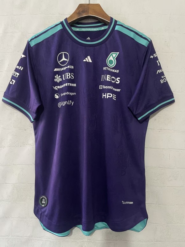 2026 F1 Mercedes Purple T-Shirts Racing Suit (圆领)
