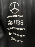 2026 F1 Mercedes Black T-Shirts Racing Suit (圆领)