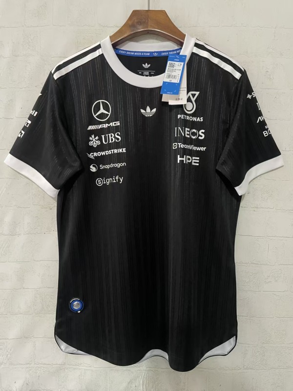 2026 F1 Mercedes Black T-Shirts Racing Suit (圆领)