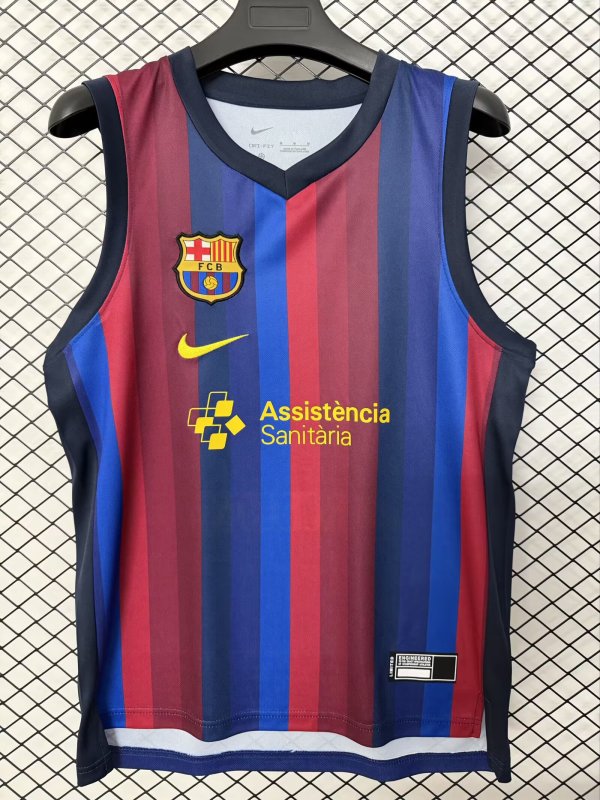2026-27 Mens Barcelona Pre Match Red Blue Vest