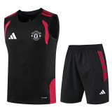 2026-27 Manchester United Black Vest Training Short Suit
