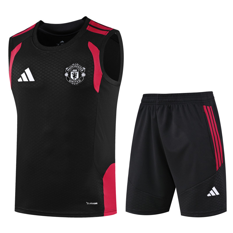 2026-27 Manchester United Black Vest Training Short Suit