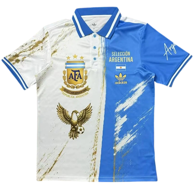 2026-27 Argentina White Blue Polo Special Edition Fans Soccer Jersey