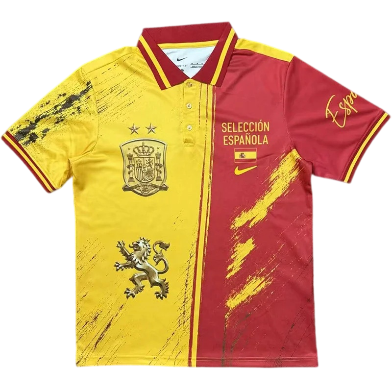 2026-27 Mens Spain Red Yellow Polo Special Edition Fans Soccer Jersey