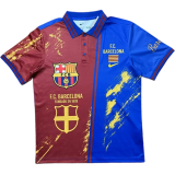 2026-27 Barcelona Special Edition Polo Red Blue Fans Soccer Jersey