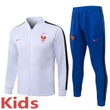 2026-27 Kids France White Long Pull Training Suit E26133#