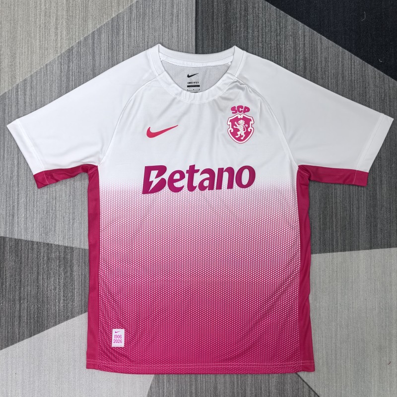 2026-27 Mens Sporting Lisbon White Pink Training Shirts
