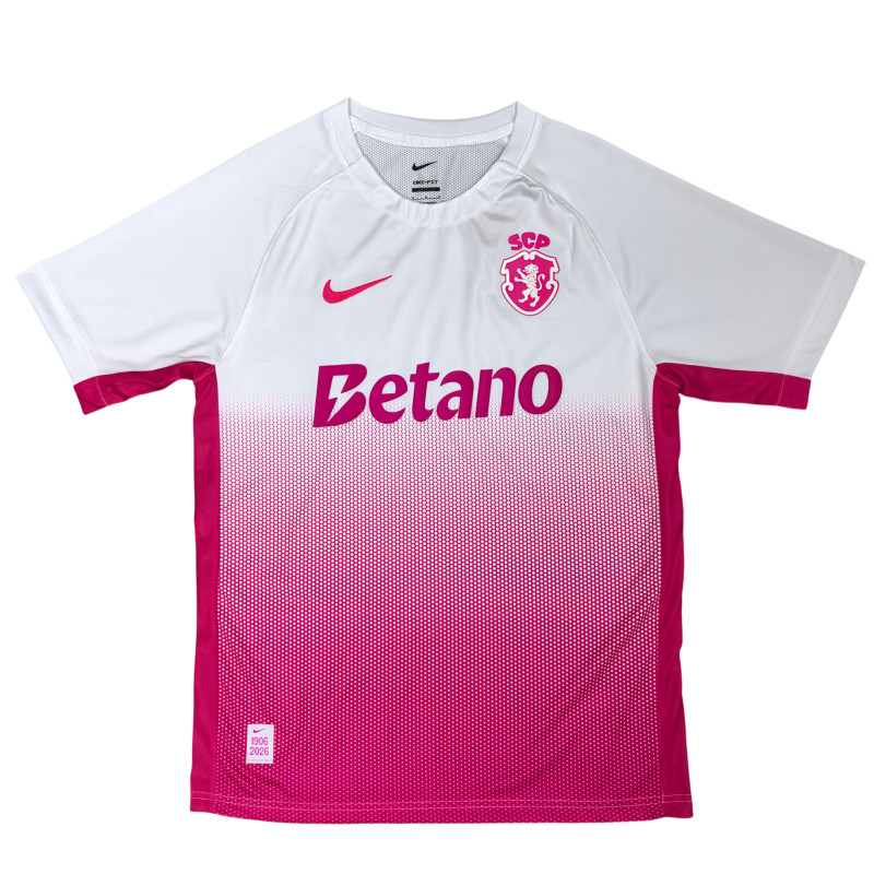 2026-27 Mens Sporting Lisbon White Pink Training Shirts