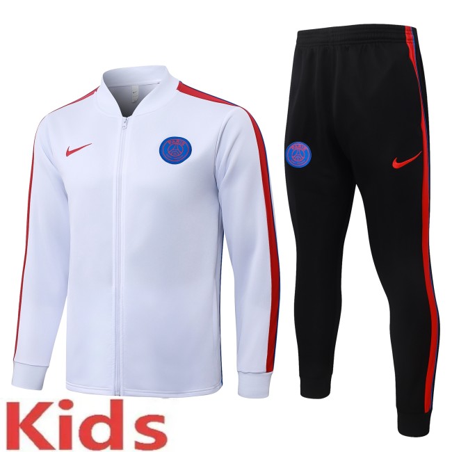 2026-27 Kids PSG White Long Pull Training Suit E26135#