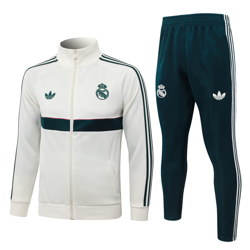 2026-27 Mens Real Madrid Beige Long Pull Training Suit  A26092#