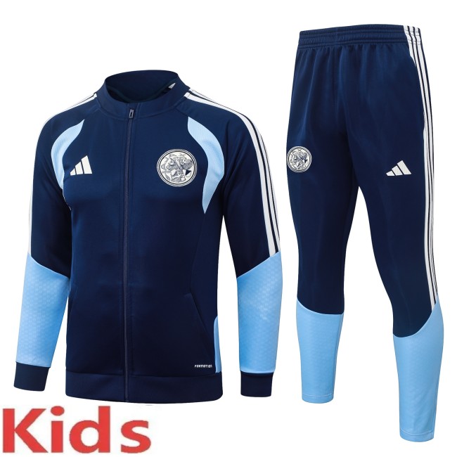 2026-27 Kids Ajax Royal Blue Long Pull Training Suit  E26144#