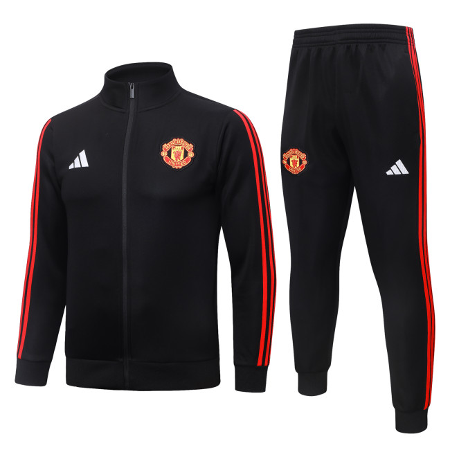 2026-27 Mens Manchester United Black Long-Pull Training Suit  A26089#