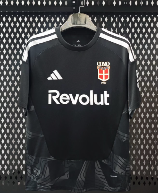 2026-27 Mens Como Goalkeeper Black Soccer Jersey