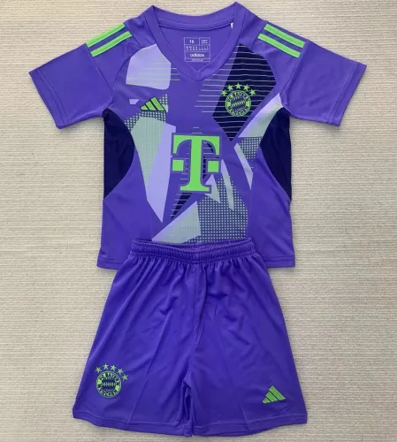 24/25 bayern munich Purple goalkeeper kids kit