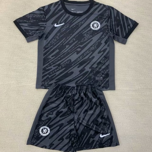 24/25 Chelsea black goalkeeper kids kit