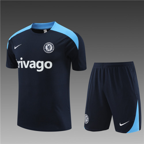 24/25 Chelsea kids short -sleeved Royal blue training suit