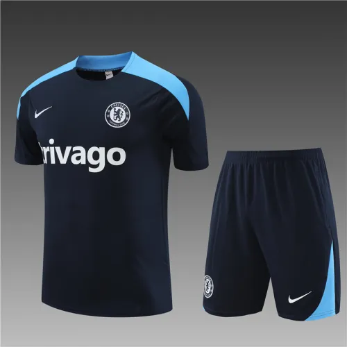 24/25 Chelsea kids short -sleeved Royal blue training suit