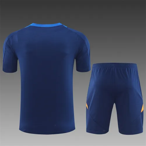 24/25 Juventus Short sleeve Royal Blue training Adult suit