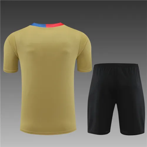 24/25 Barcelona kids Short sleeve golden training suit