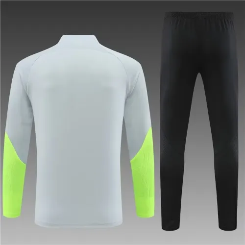 23/24PSG Jordan kids Light grey fluorescent green training suit