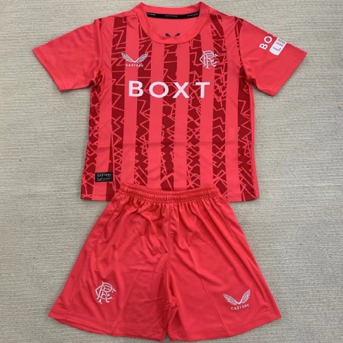 24/25 Rangers red goalkeeper kids kit