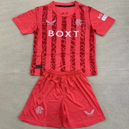 24/25 Rangers red goalkeeper kids kit