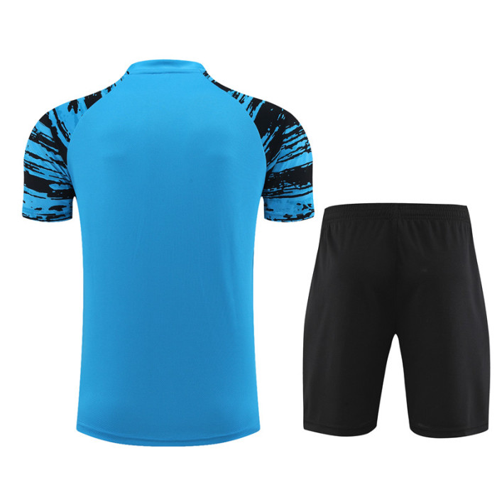 23/24 Al Nassr kids Short sleeve Light blue training suit