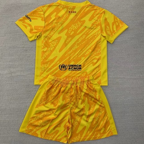 24/25 Barcelona yellow goalkeeper kids kit