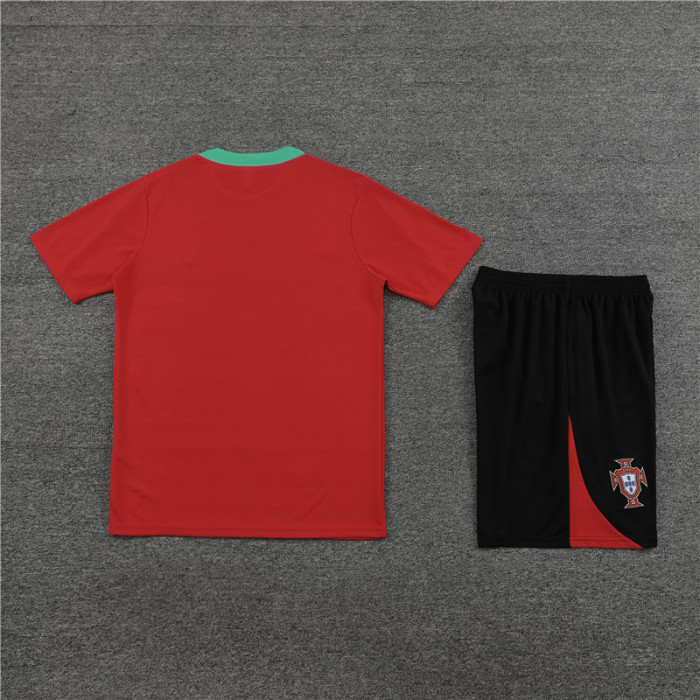 24/25 Portugal  short -sleeved red training suit