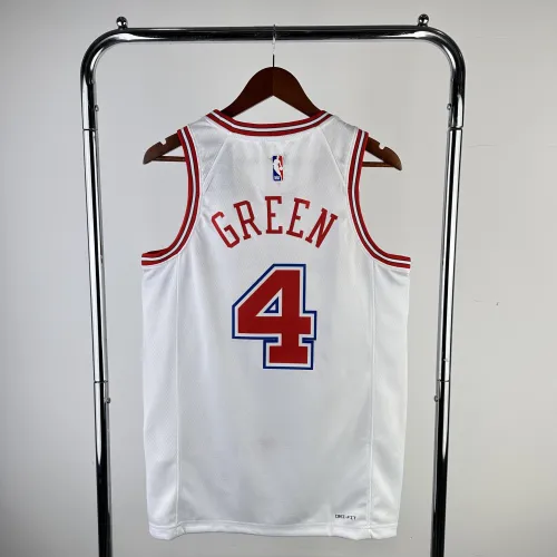 24 NBA Rockets City Edition #4 Green Basketball Jersey