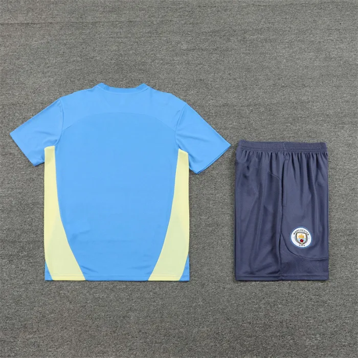 24/25 Manchester City kids Short sleeve training suit Light Blue
