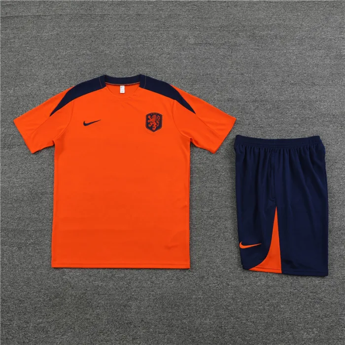 24/25 Netherlands kids short -sleeved orange training suit