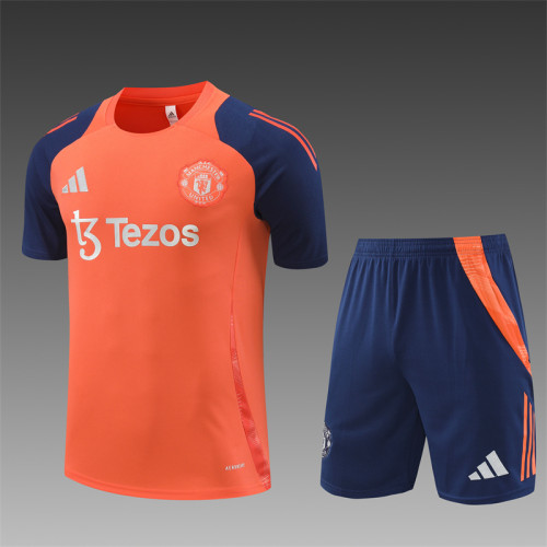 24/25 Manchester United Short sleeve orange training suit