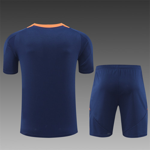 24/25 Manchester United kids Short sleeve royal blue training suit