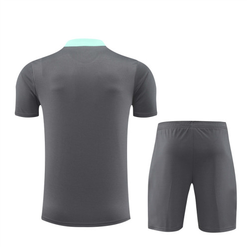 24/25 PSG kids short -sleeved training suit dark grey