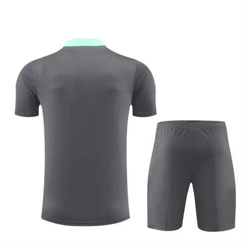 24/25 PSG kids short -sleeved training suit dark grey