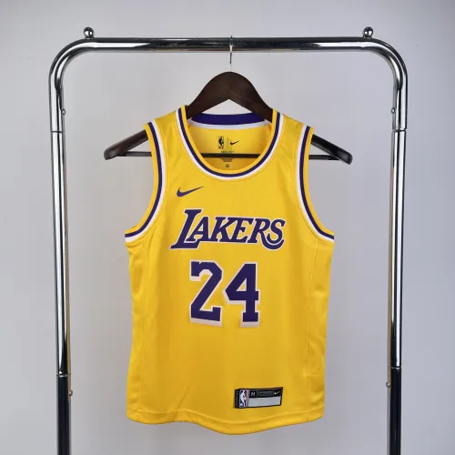 NBA Lakers #24 BRYANT kids Basketball Jersey yellow