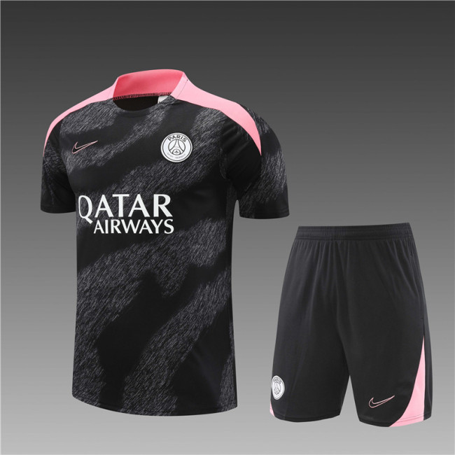 24/25 PSG short -sleeved training suit Black gray
