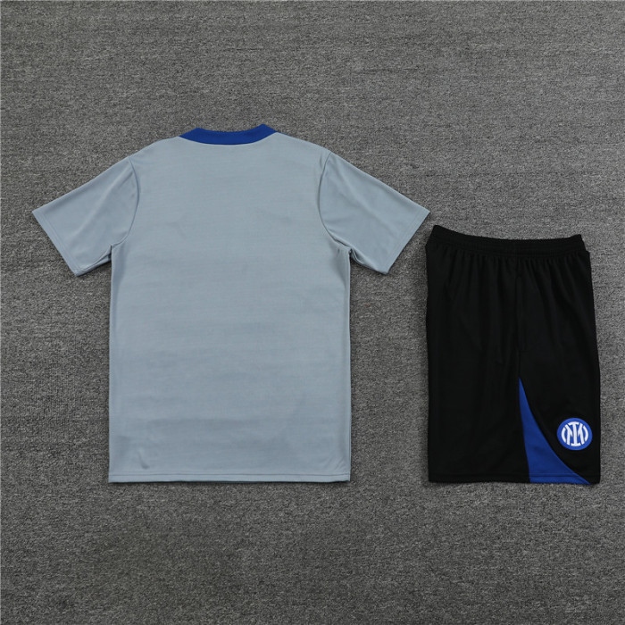 24/25 Inter Milan kids short -sleeved grey training suit