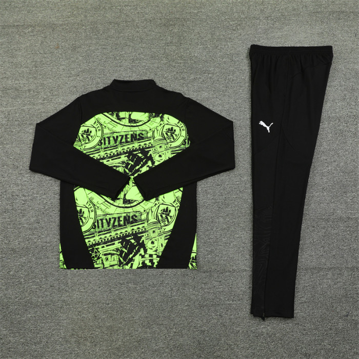 24/25 Manchester city kids training suit lFluorescent green