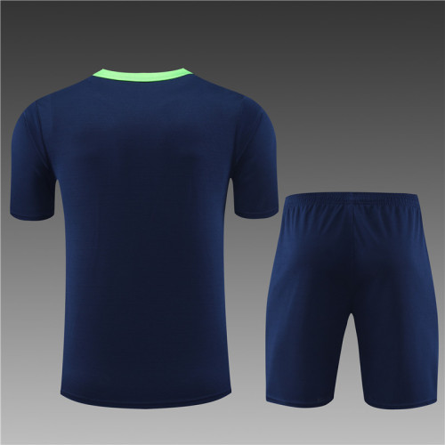 24/25 Brazil kids Short sleeve royal blue training suit