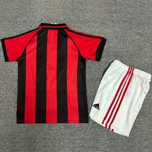Retro 98/99 AC Milan home kids kit