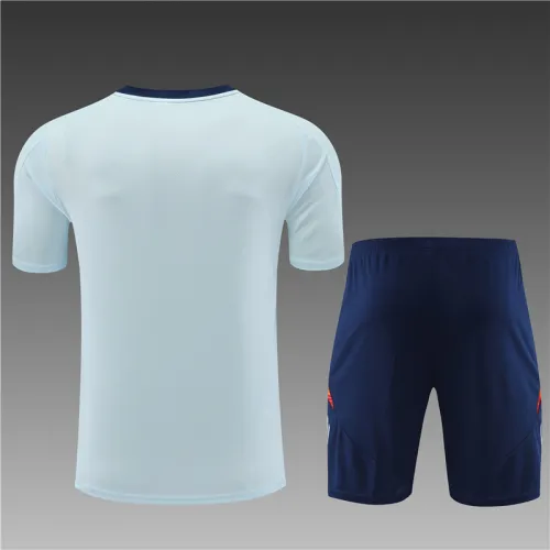 24/25 spain short -sleeved training suit Light blue