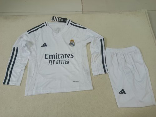 24/25 Real Madrid home kids kit Long sleeves