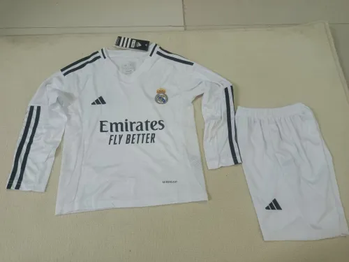 24/25 Real Madrid home kids kit Long sleeves